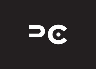 PC letter logo and initial logo design