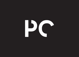 PC letter logo and initial logo design