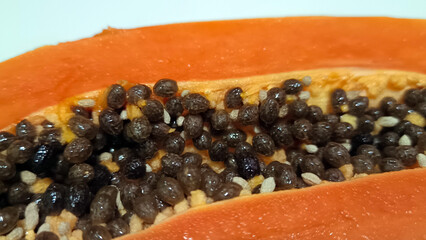 Close up of fresh Papaya isolated