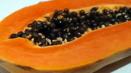 Close up of fresh Papaya isolated