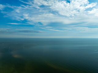 Beautiful sea summer landscape in high travel season in Thailand, Nature sky sea background,High angle view seascape nature view