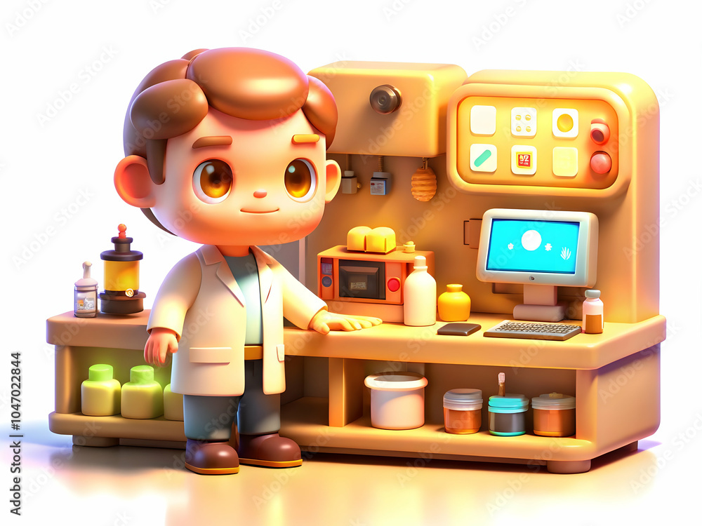 Aufkleber high tech lab setting advanced scientific instruments clean professional space for text ideal for sc