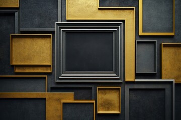 Fototapeta premium Elegant Collection of Empty Picture Frames on Wall
