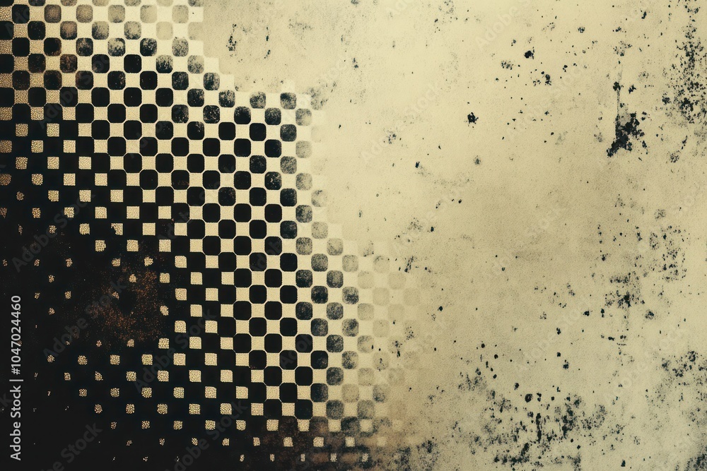 Poster abstract pattern with grunge texture and dots