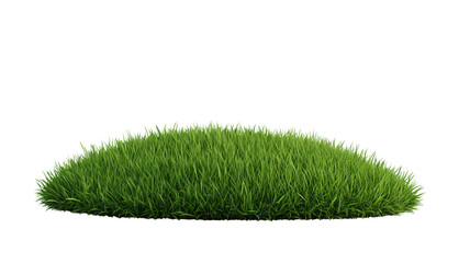 Vibrant green grass mound isolated on transparent background.