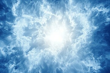 Fototapeta premium Dynamic Blue Cloudy Sky with Bright Center