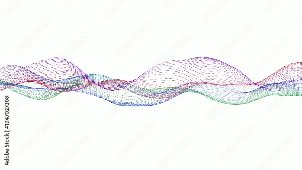 Poster abstract background particle line wave, particle dot wave