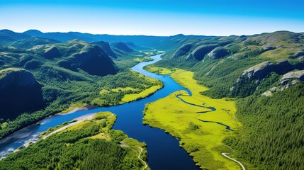 Fototapeta premium Nature's magnificent, beautiful and tranquil river illustrations,generated with AI.