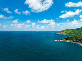 Beautiful sea summer landscape in high travel season in Thailand, Nature sky sea background,High angle view seascape nature view