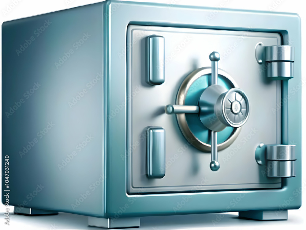 Aufkleber secure digital vault icon on plain background for robust data storage and protection, ample copy spa