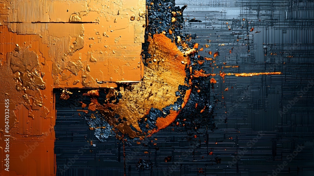 Aufkleber Captivating digital artwork showcasing the mesmerizing effects of metallic foil techniques creating multi dimensional and luminous highlights that evoke a sense of elegance and modern sophistication