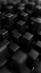 3d Abstract cubes. Black background. 3d rendering illustration not AI