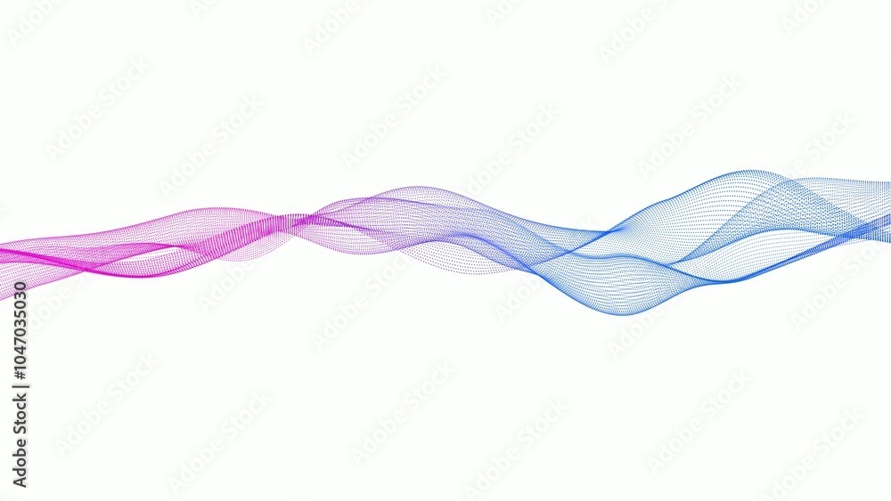 Poster abstract background particle line wave, particle dot wave