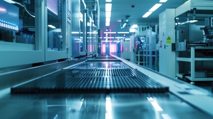Obraz premium Industrial Conveyor Belt in a Factory
