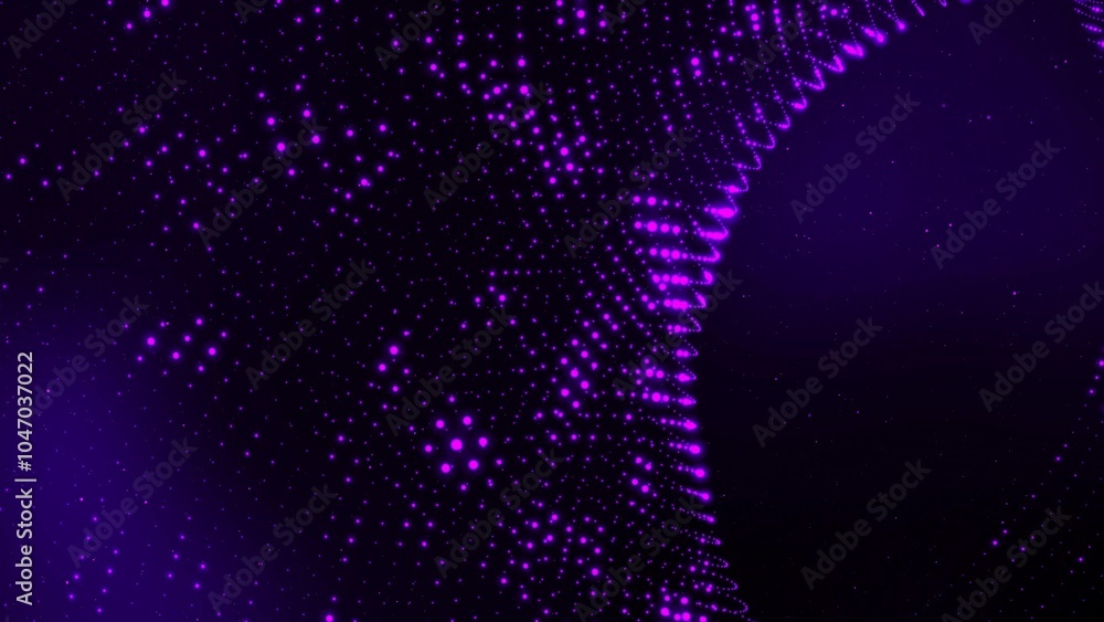 Poster abstract background particle line wave, particle dot wave