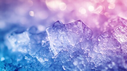 Fototapeta premium Icy frozen colorful background with frosty patterns. Natural ice texture on the glass. Colorful abstract nature background Horizontal banner