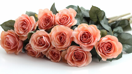 Obraz premium Beautiful bouquet of fresh roses flowers Isolated