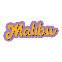 malibu sticker lifestyle beach nature vector illustration template design