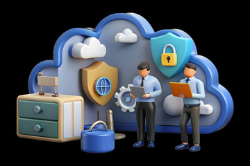 Environment shot cybersecurity professionals multi factor authentication systems devices emphasizing enhanced security user verification ample copy space Photo Stock Concept