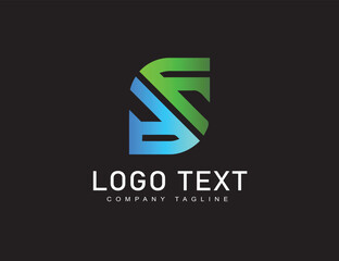 Obraz premium Business logo with monogram sign p f