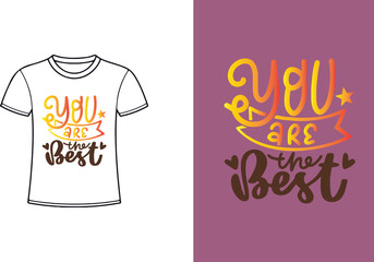 You are the best friend. Hand drawn lettering quote. Print for t-shirt. Vector illustration