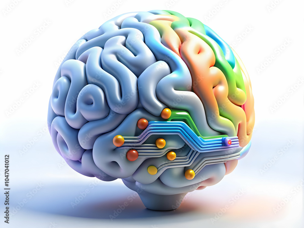 Poster macro image neural network pattern human brain copy space concept close up human intelligence artifi