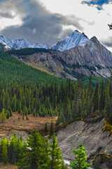 Mount Ishbel portrait view from Inkpots ponds hinking trail to Johnston Canyon at Banff National...