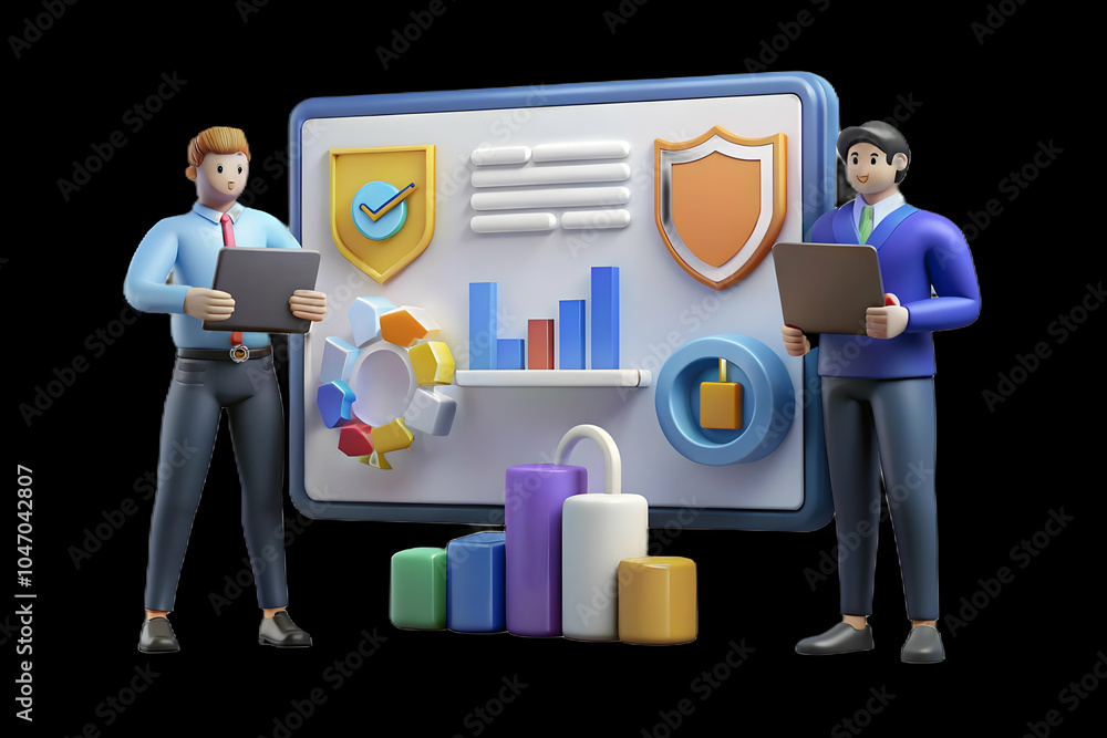 Aufkleber business photo professionals analyzing data security metrics digital screens data driven decision ma