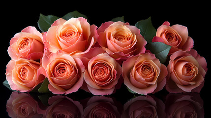 Obraz premium Beautiful bouquet of fresh roses flowers Isolated