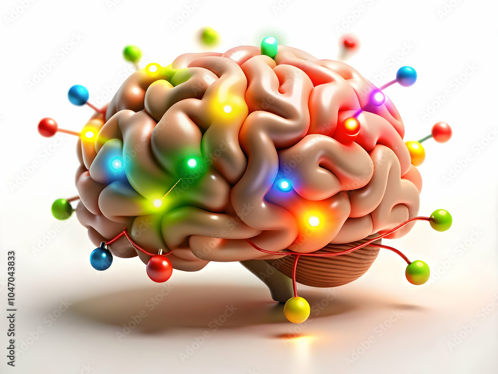 Poster soft abstract digital art human brain digital networks bokeh lights copy space science fiction day c