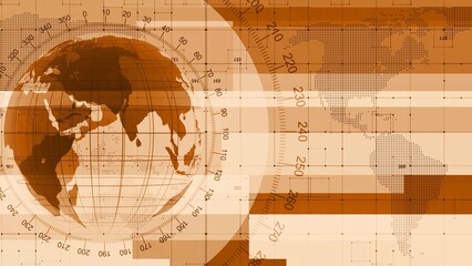 Digital technology earth map news background