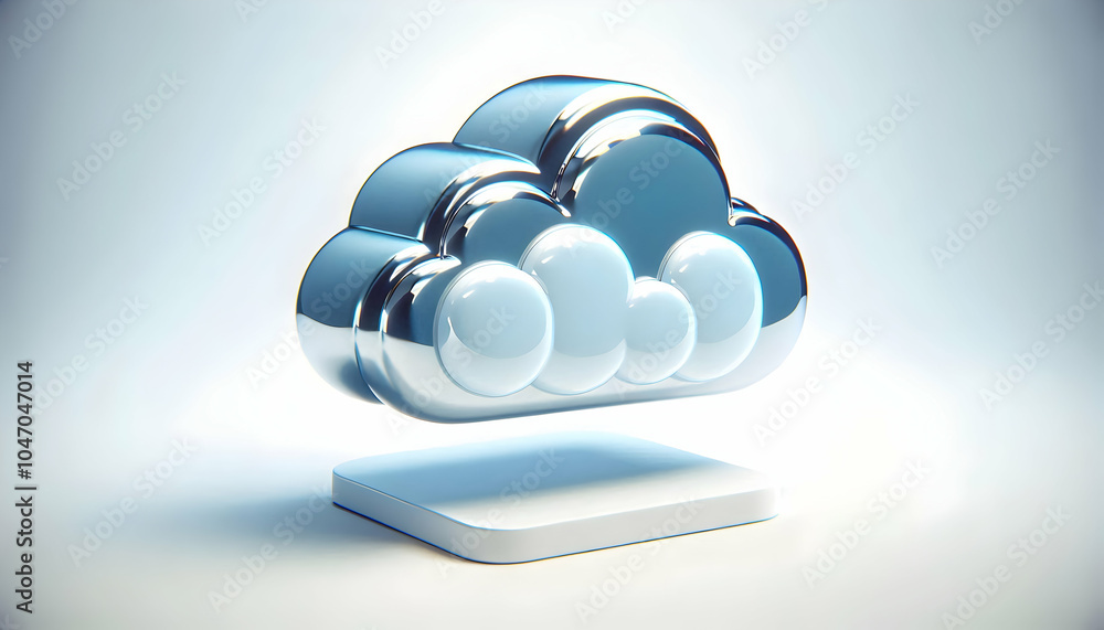 Poster 3d glossy abstract cloud landscape wide shot icon isolated white background - vast possibilities in 