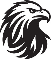 Silhouette of a eagle head vector artwork.