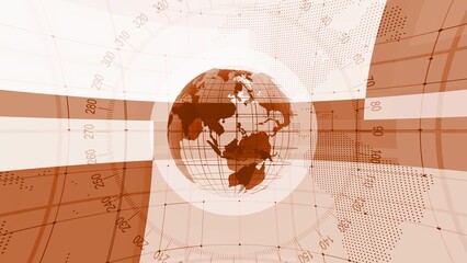 Digital technology earth map news background