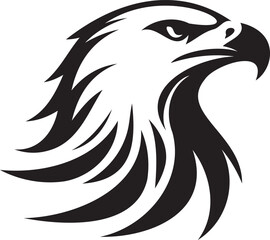 Fototapeta premium Silhouette of a eagle head vector artwork.