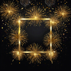 Naklejka premium Happy new year with fireworks background