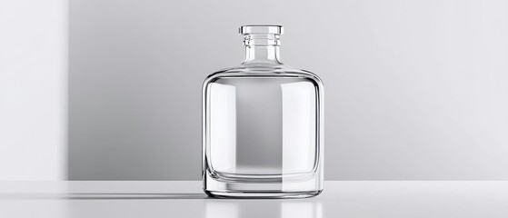 A sleek glass bottle, perfectly blending into a monochrome background, with subtle reflections matching the bottle s color hue, creating a seamless illusion