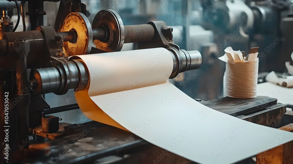 Poster Smooth and uniform paper texture created by pressing the material through large industrial rollers producing a clean and consistent surface ideal for print graphic design and applications