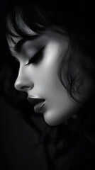 Naklejka premium Elegant profile in monochrome
