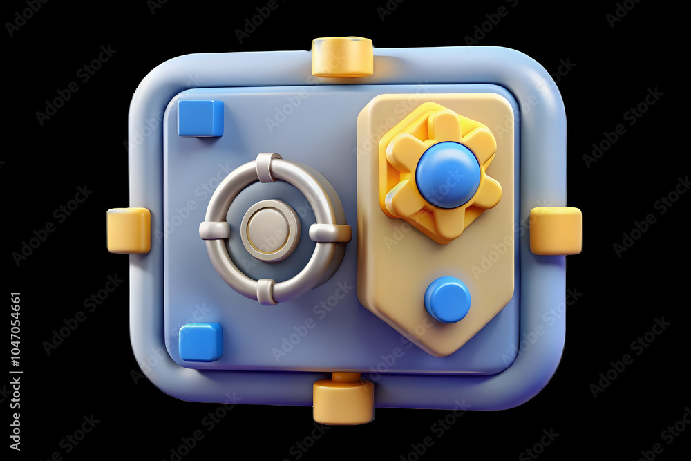 Aufkleber secure digital vault on plain background for data protection | robust storage icon with protective e
