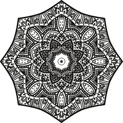 Mandala Patterns Easy Circular Pattern in Form of Mandala With Flower for Henna, Mehndi, Tattoo, Decoration Decorative Ornament in Ethnic Oriental Style.