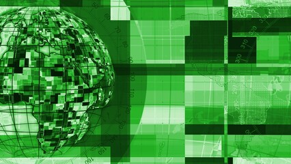 Digital technology earth map news background