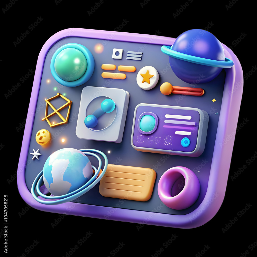 Poster glossy digital interface background with futuristic icons for tech presentations | advanced technolo