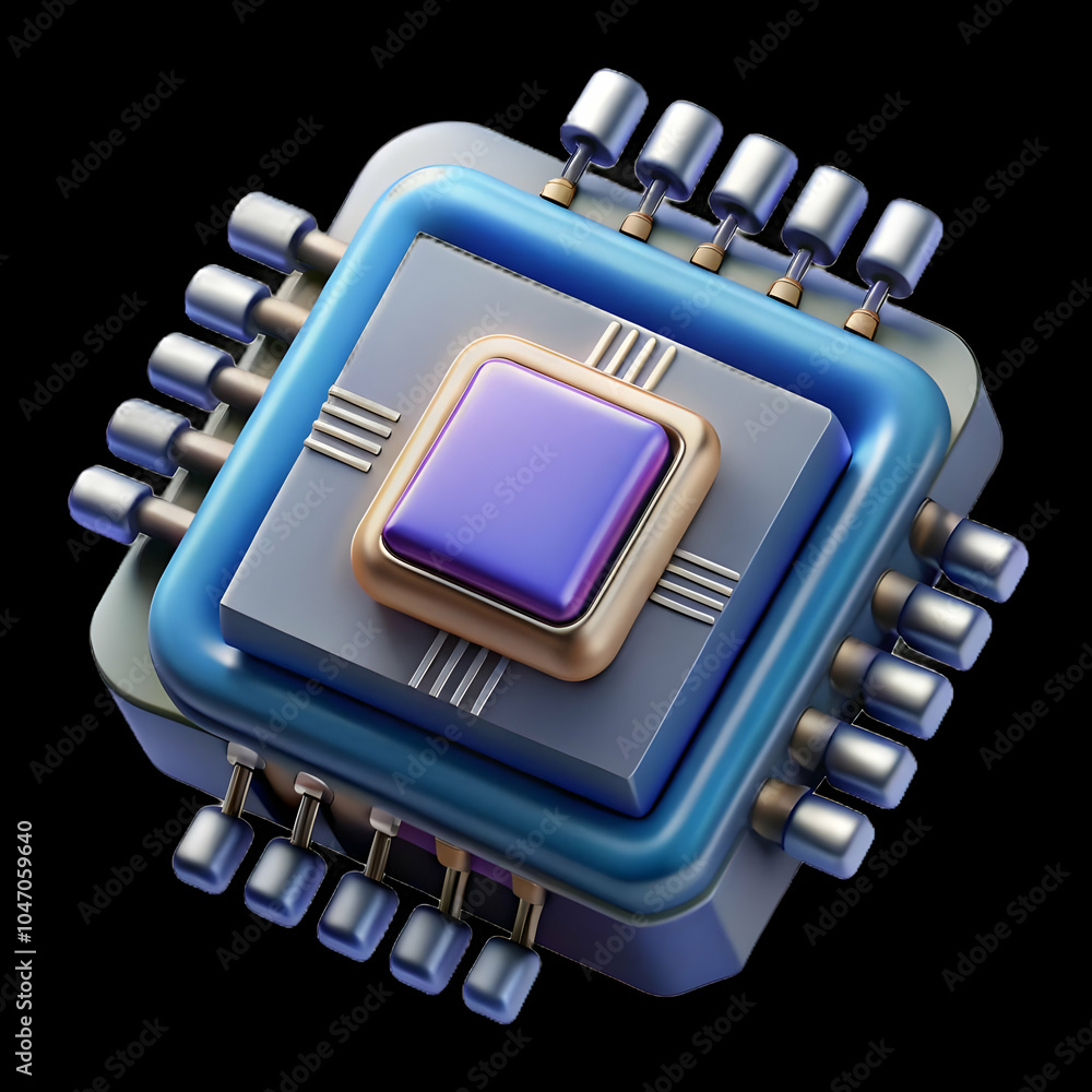 Poster macro shot futuristic microchip intricate patterns close up advanced technology science fiction day 