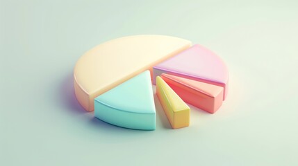 Obraz premium Colorful Pie Chart on a White Background