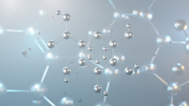 glucuronic acid molecular structure, 3d model molecule, uronic acid, structural chemical formula view from a microscope