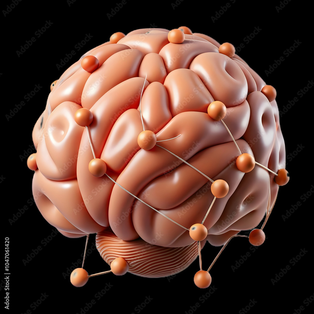 Poster macro image neural network pattern overlay human brain close up concept ai human intelligence inters