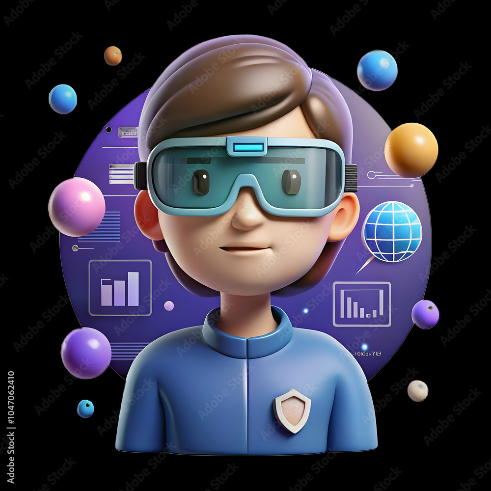 Poster soft focus image augmented reality glasses holographic data bokeh background copy space futuristic e