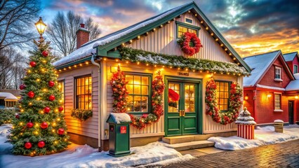 Fototapeta premium Affordable Christmas Stamps for Holiday Decor and Festive Mail Solutions