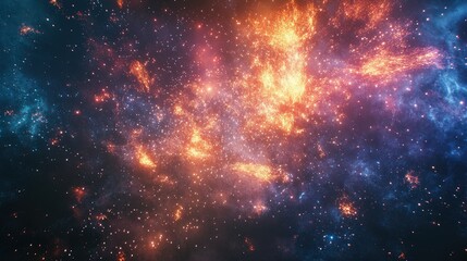 Obraz premium A celebration of fireworks in the night sky with plenty of copy space at the bottom of the image.